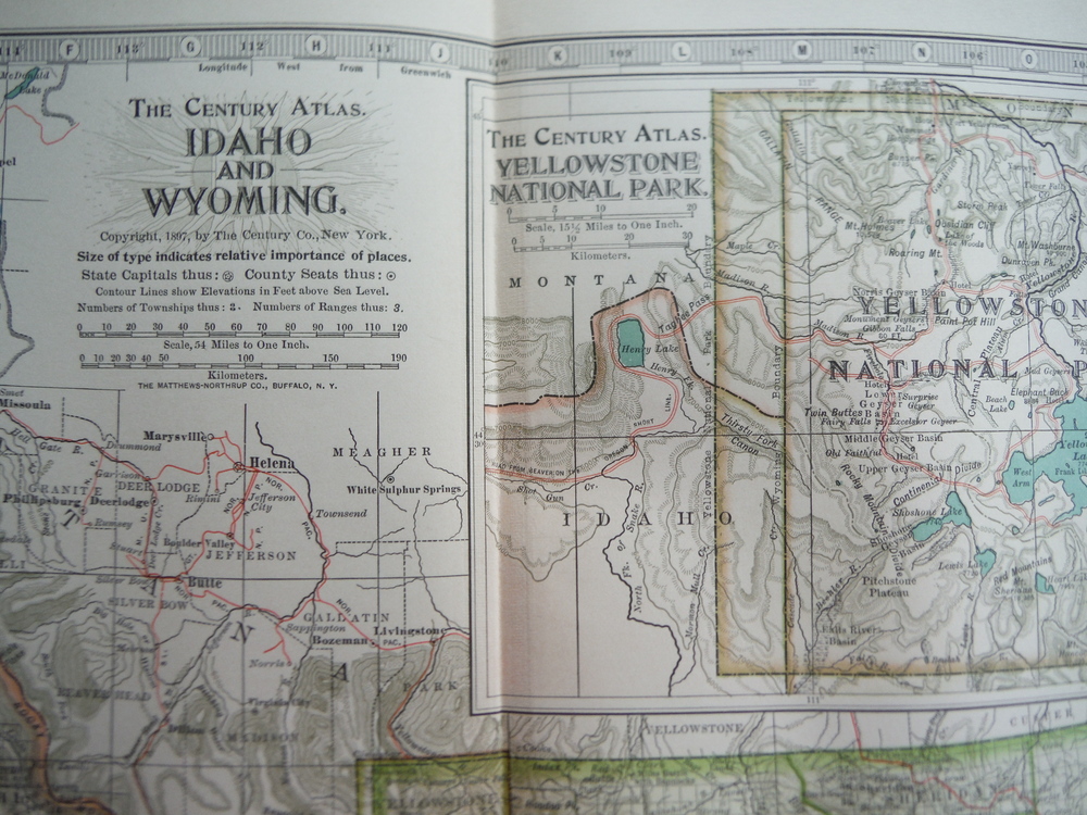 Image 1 of The Century Atlas  Map of Idaho and Wyoming (1897)