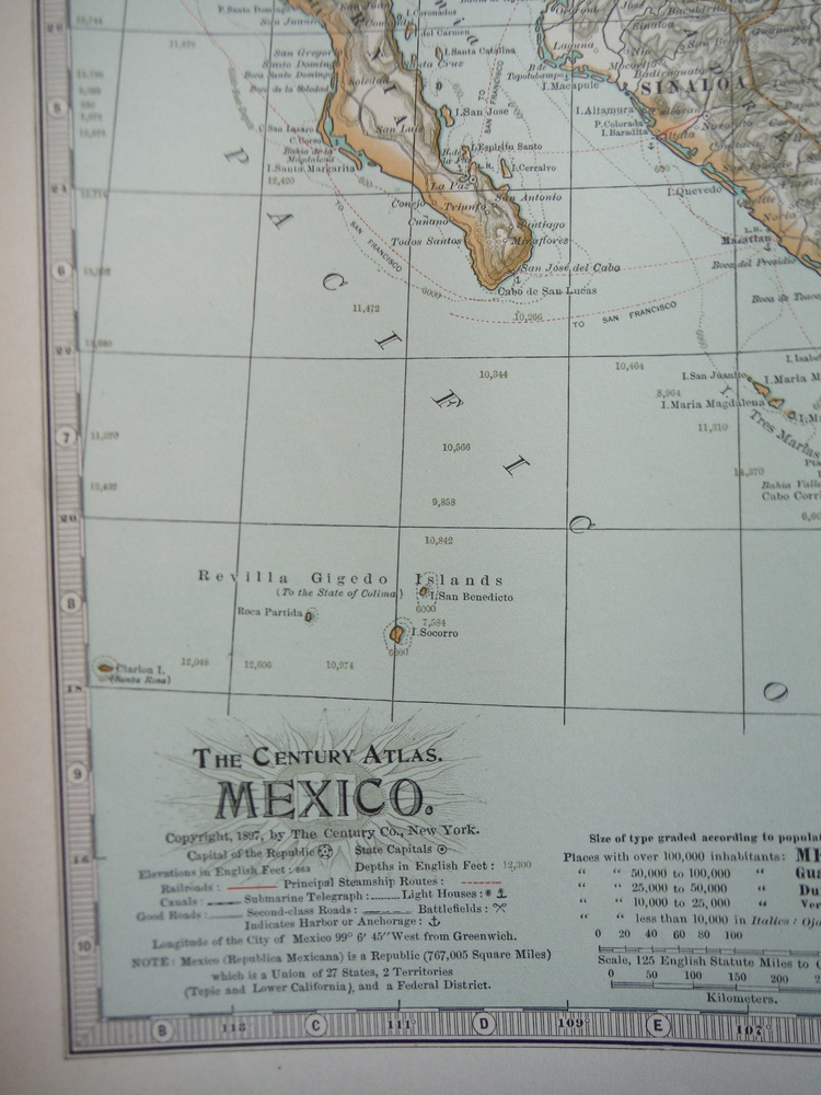 Image 1 of The Century Atlas  Map of Mexico (1897)