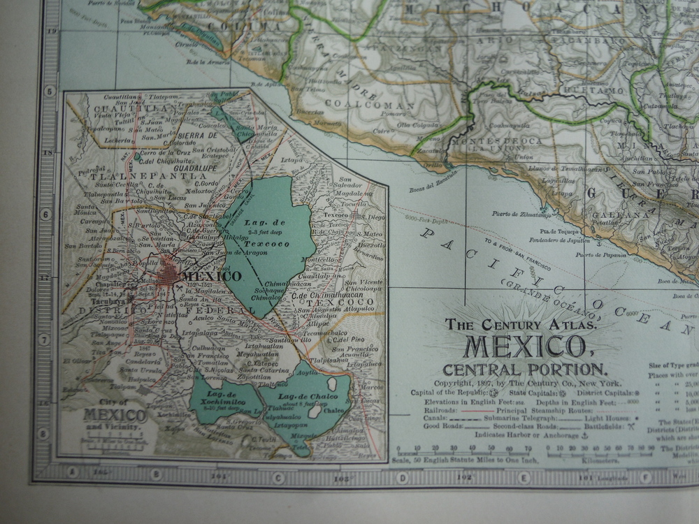 Image 1 of The Century Atlas  Map of Mexico, Central Portion(1897)