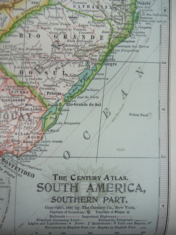 Image 1 of The Century Atlas  Map of  South America, Southern Part (1897)