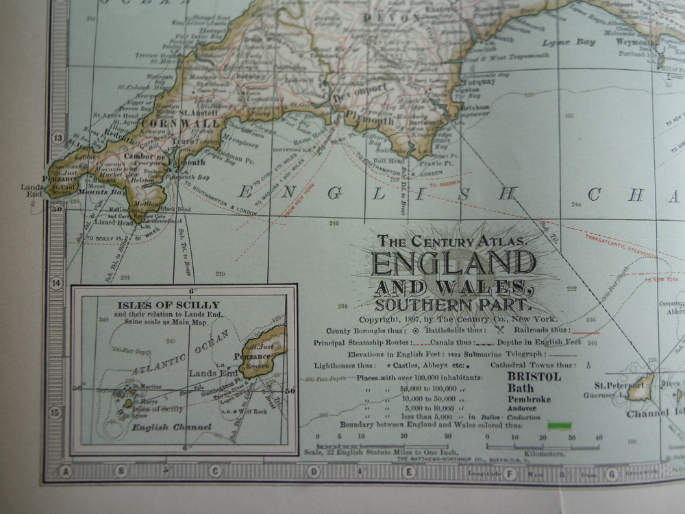 Image 1 of The Century Atlas  Map of  England and Wales, Southern Part (1897)