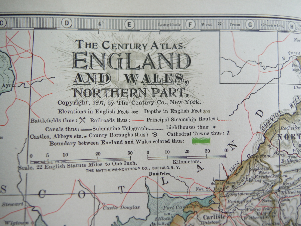 Image 1 of The Century Atlas  Map of  England and Wales, Northern Part (1897)