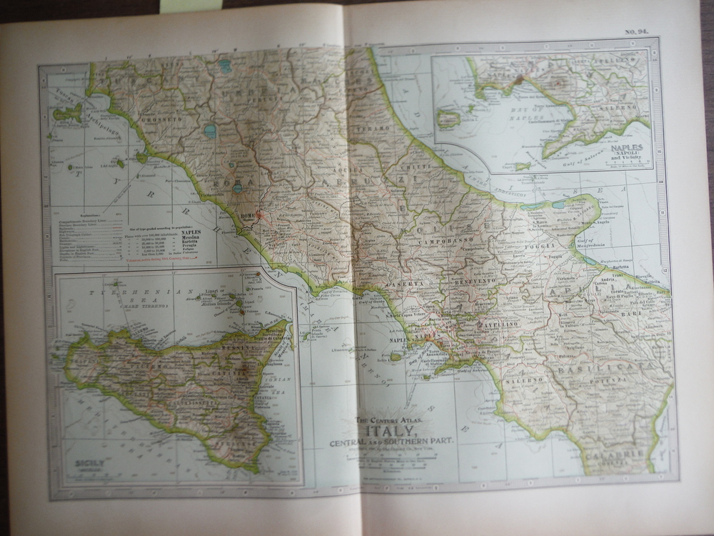 Image 0 of The Century Atlas  Map of  Italy, Central and Southern Part(1897)