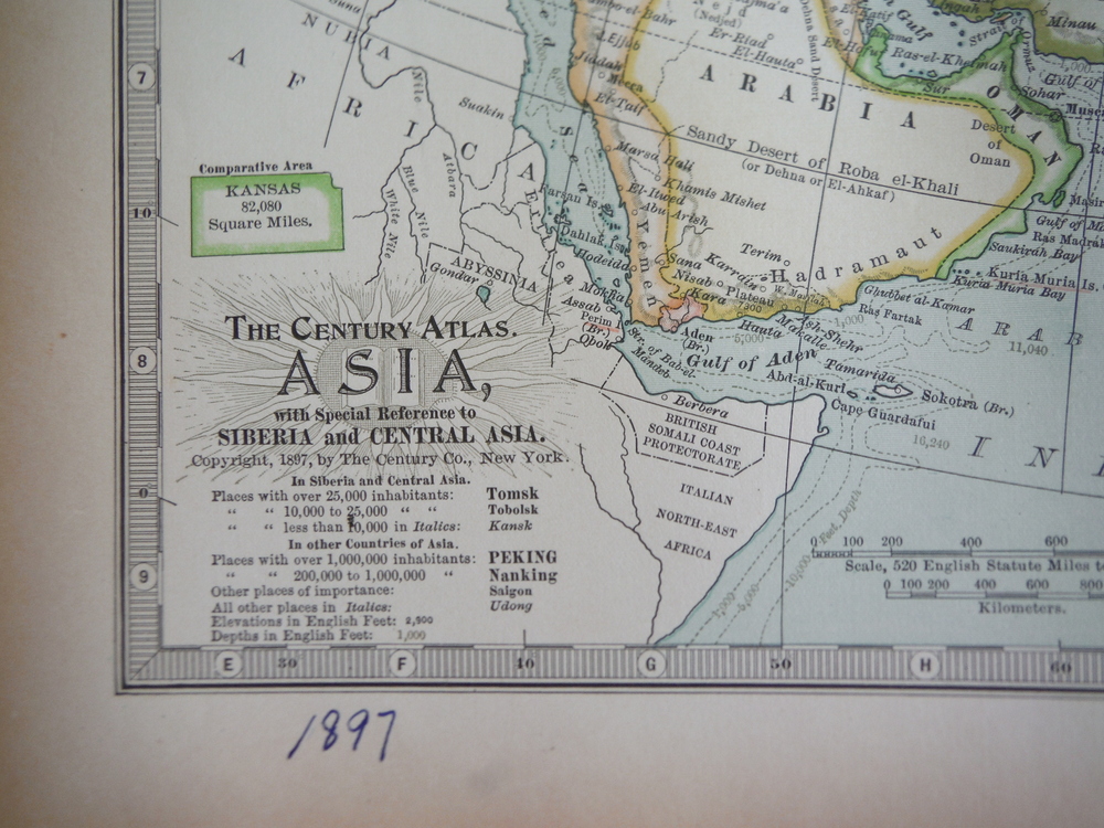 Image 1 of The Century Atlas  Map of  Asia (1897)