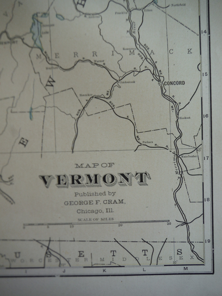 Image 1 of Cram's Map of Vermont (1901)