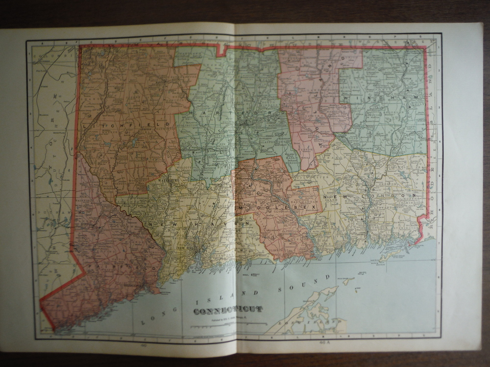Cram's Map of Connecticut (1901)