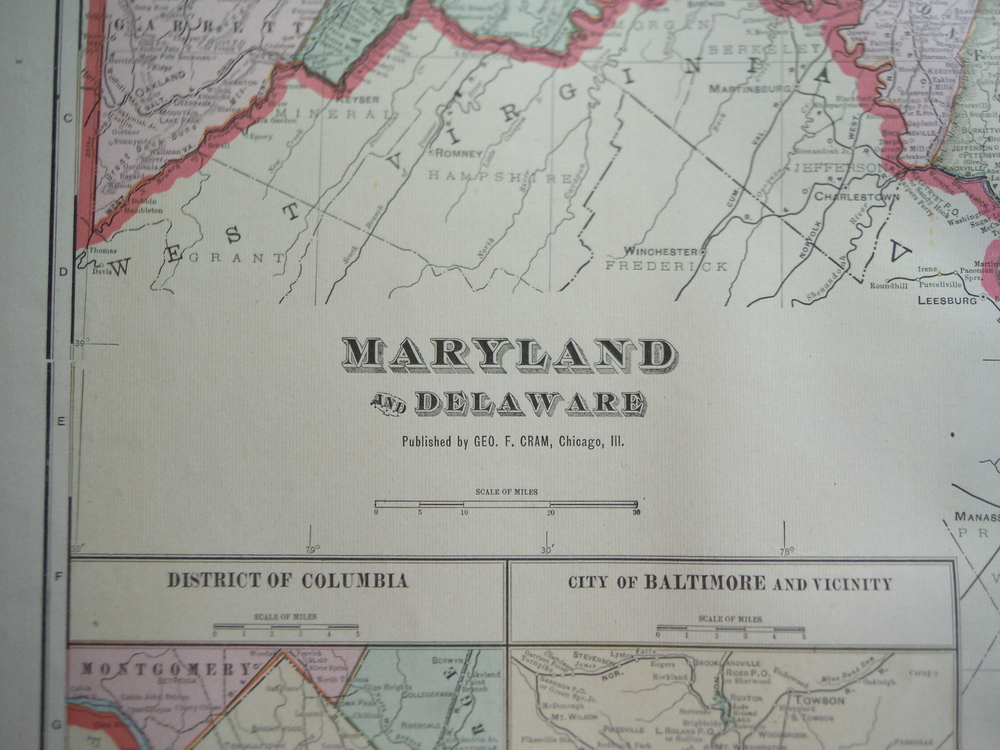 Image 1 of Cram's Map of Maryland and Delaware (1901)
