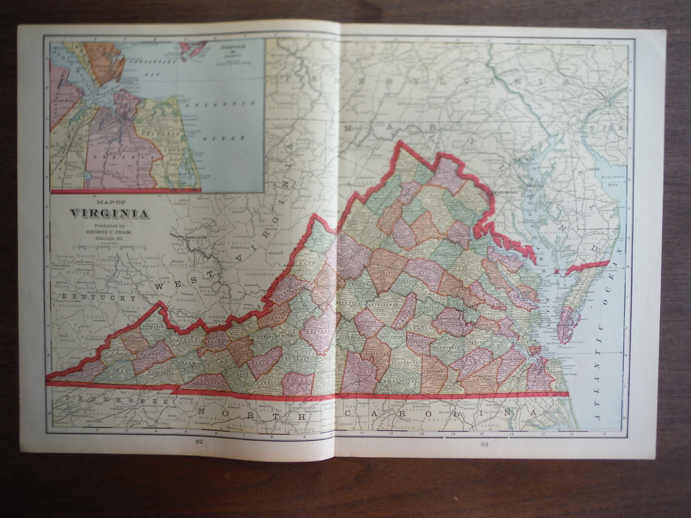 Image 0 of Cram's Map of Virginia (1901)