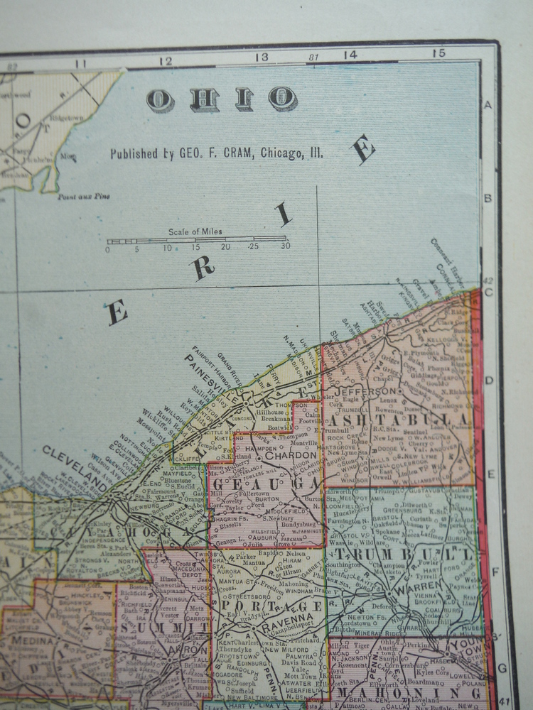 Image 1 of Cram's Map of Ohio (1901)