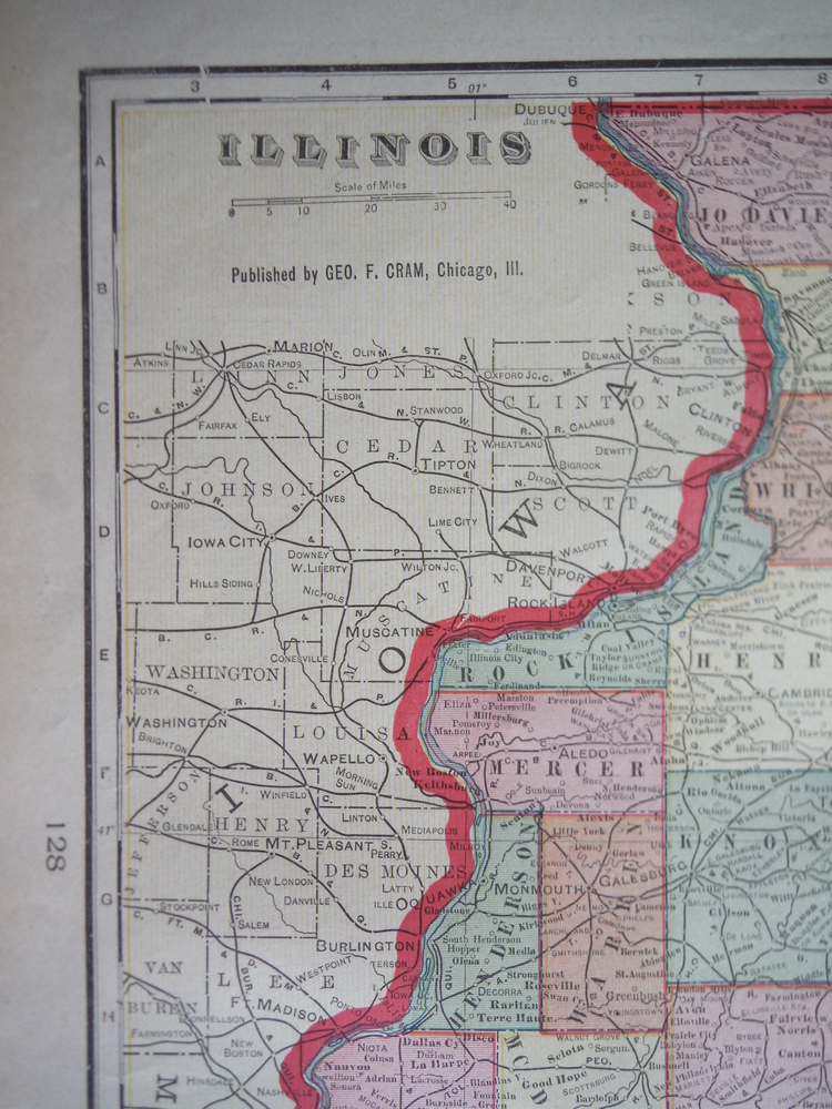 Image 1 of Cram's Map of Illinois (1901)