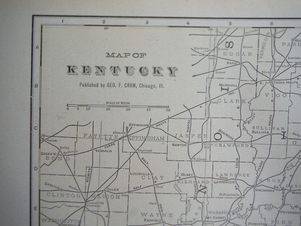 Image 1 of Cram's Map of Kentucky (1901)