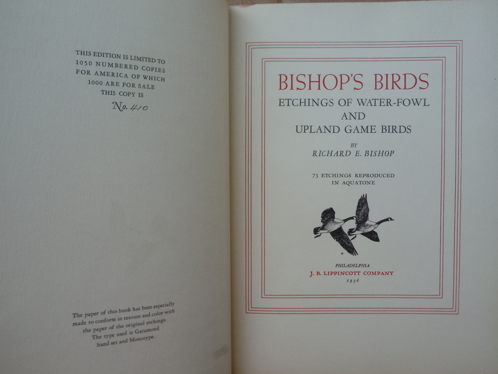 Image 1 of Bishop's Birds: Etchings of water-fowl and upland game birds