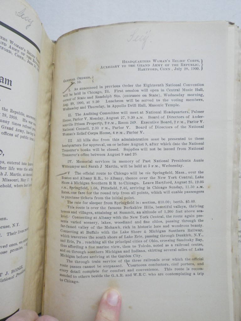 Image 1 of Department General Orders Woman's Relief Corps 
