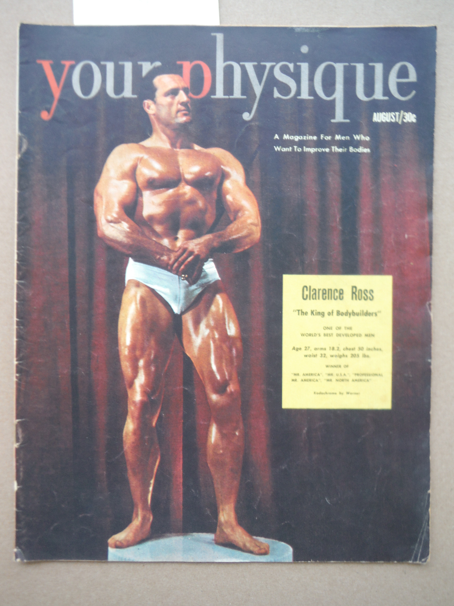 Image 0 of Your Physique Magazine August 1951 Clarence Ross