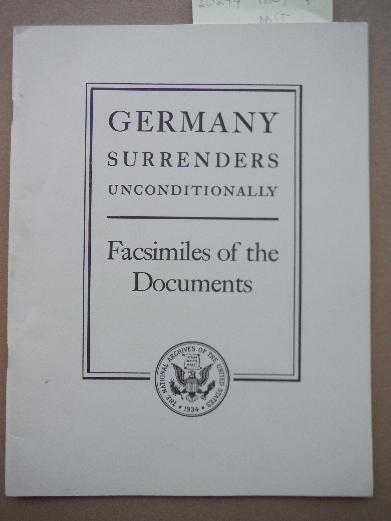 Image 0 of Germany Surrenders Unconditionally-Facsimilies of the Documents