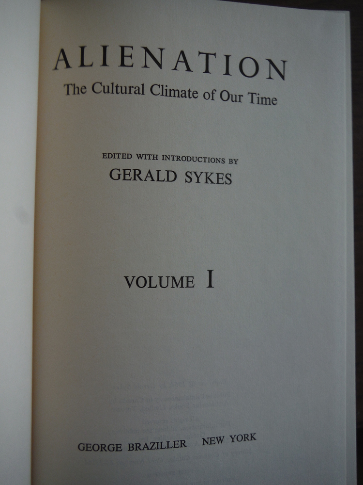 Image 1 of Alienation :  The Cultural Climate of Modern Man, Volumes I & II