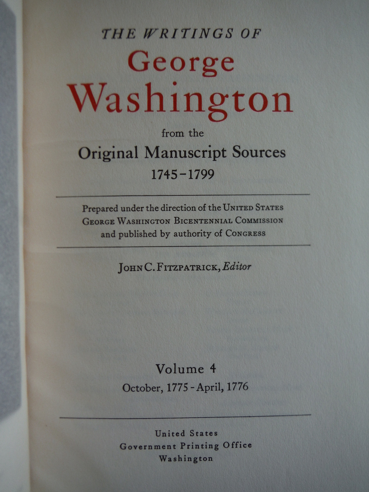 Image 1 of The Writings of George Washington from the Original Manuscript Sources 1745-1799