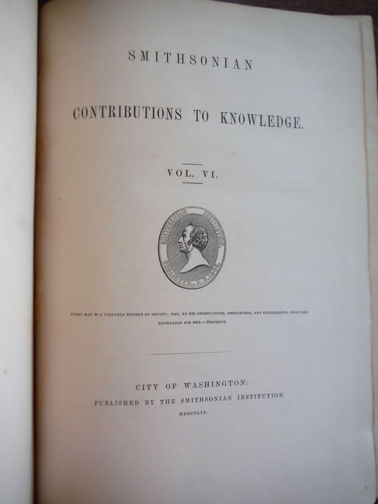 Image 1 of Smithsonian Contributions to Knowledge Vol. VI (1854)