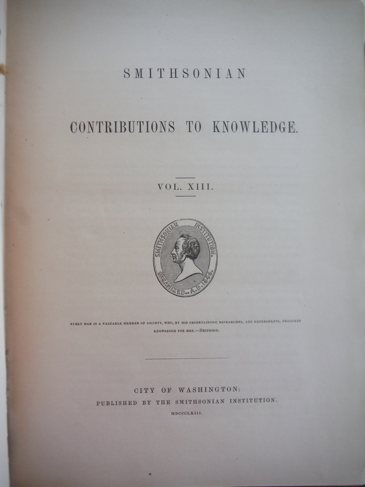 Image 1 of Smithsonian Contributions to Knowledge Vol. XIII (1863))
