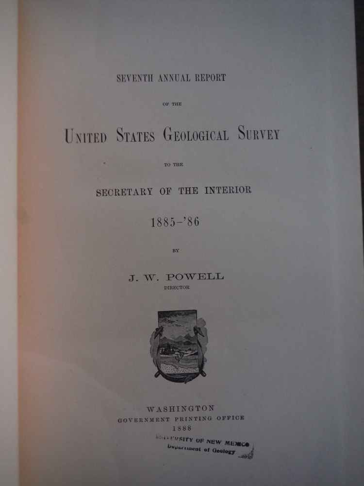 Image 1 of Seventh Annual Report of the United States Geological Survey to the Secretary of