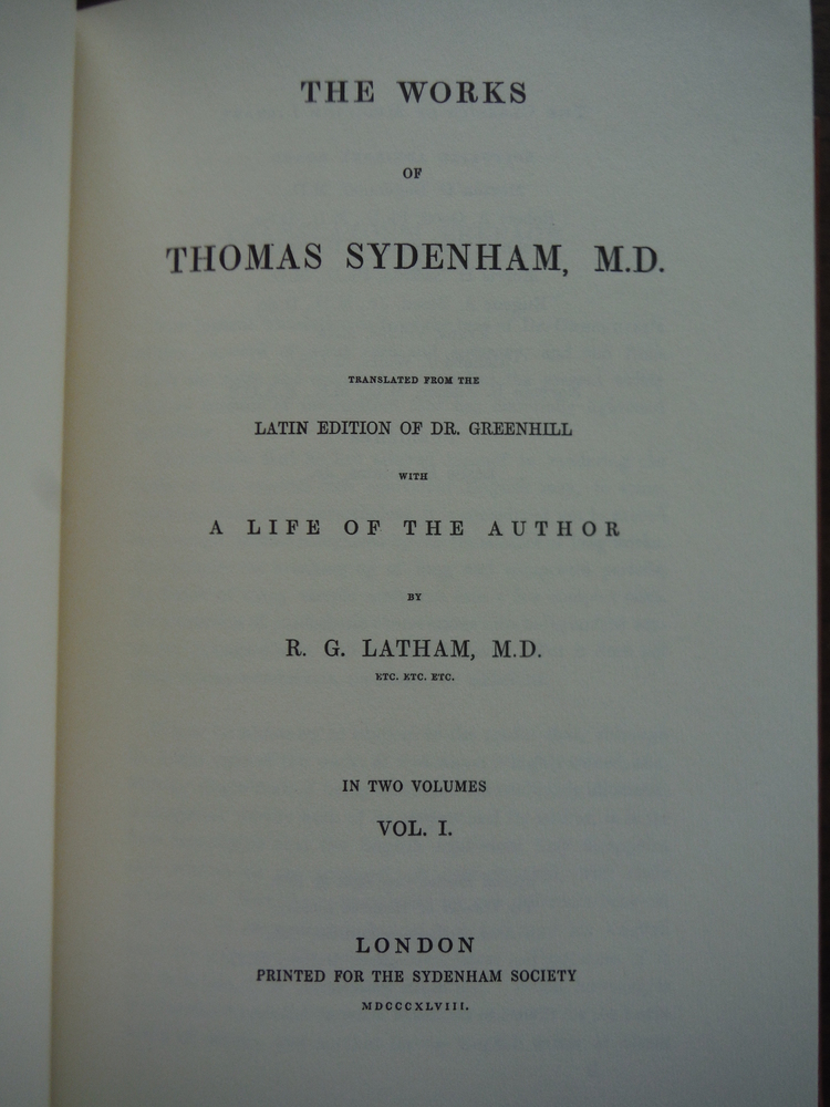 Image 1 of The works of Thomas Sydenham, M.D