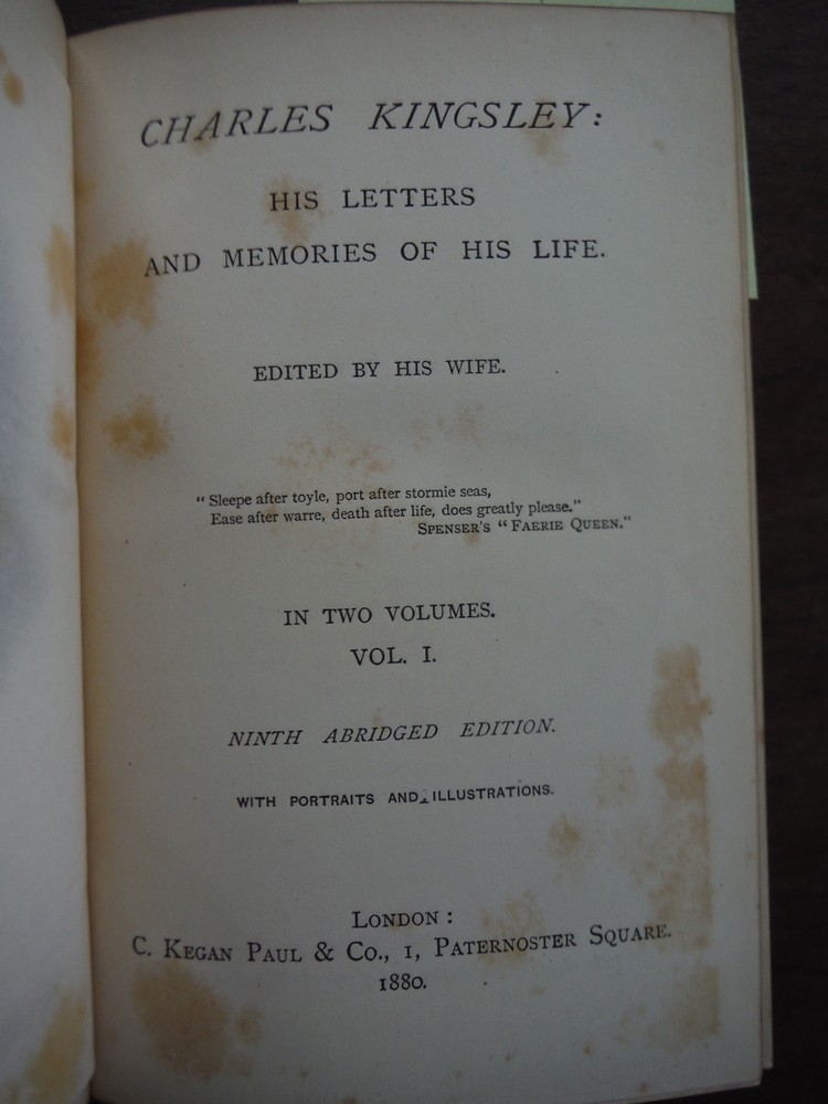 Image 1 of CHARLES KINGSLEY: HIS LETTERS AND MEMORIES OF HIS LIFE: VOLS. I - II.