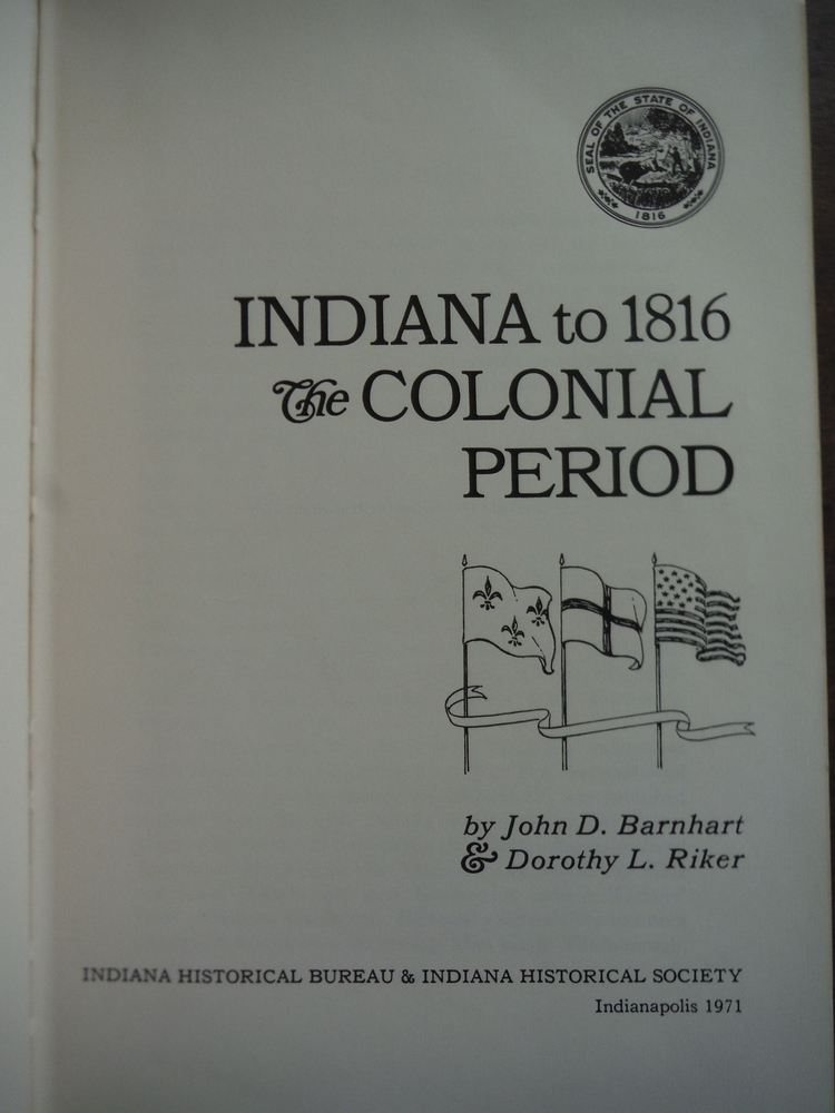 Image 1 of Indiana to 1816 (The History Of Indiana, Vol. 1)