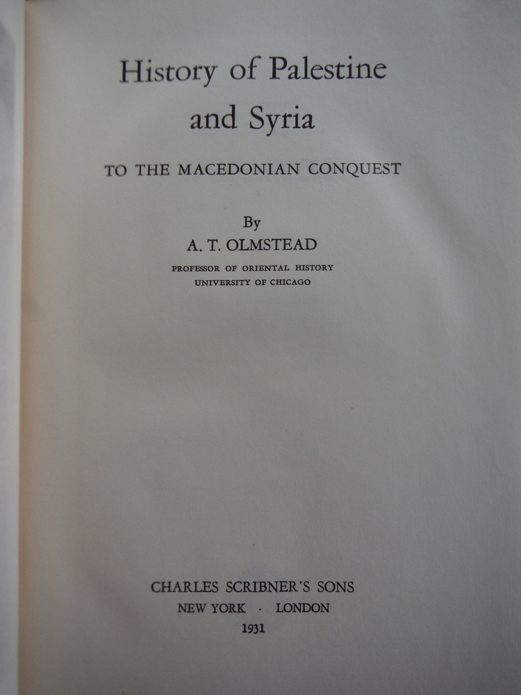 Image 1 of History of Palestine and Syria to the Macedonian Conquest