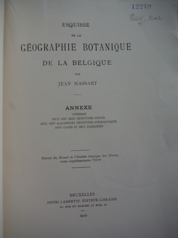 Image 1 of Esquisse de la Geographie Botanique de la Belgique.