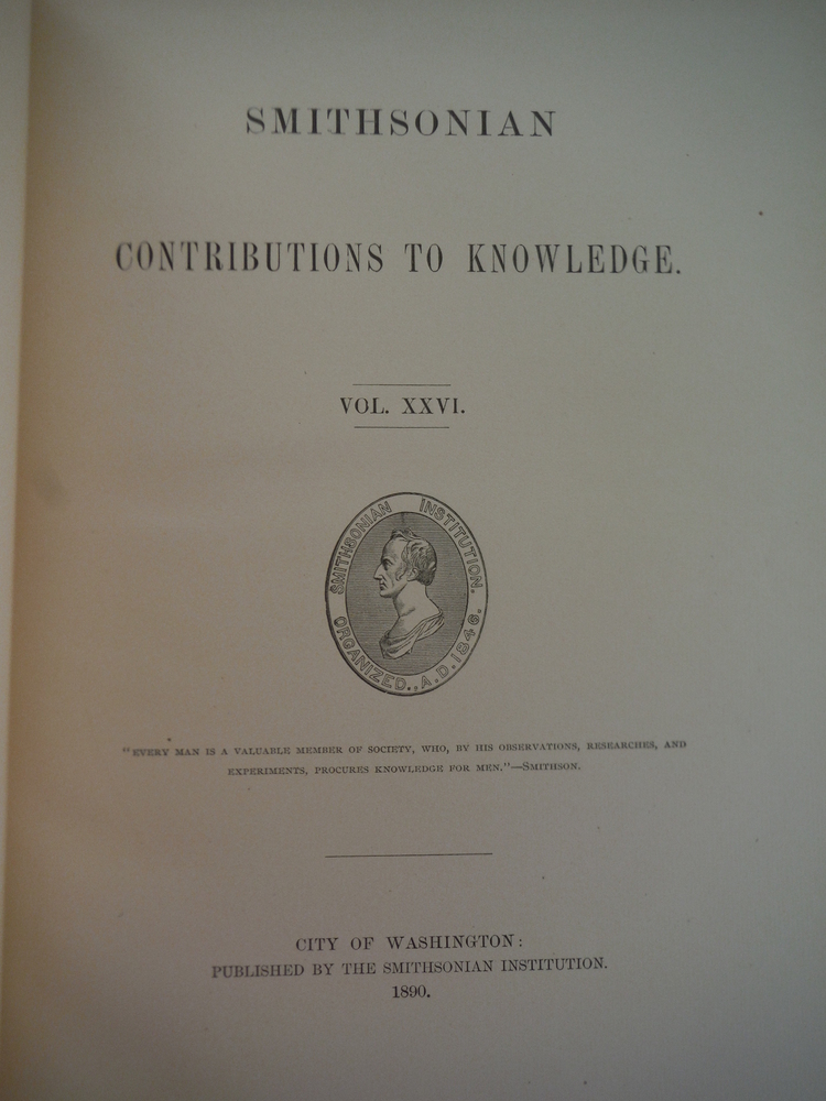 Image 1 of Smithsonian Contributions to Knowledge. Vol. XXVI