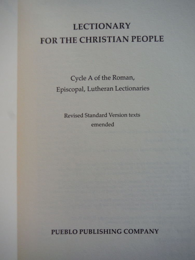 Image 1 of Lectionary for the Christian People, In Three Volumes: Cycles A, B, C of the Rom