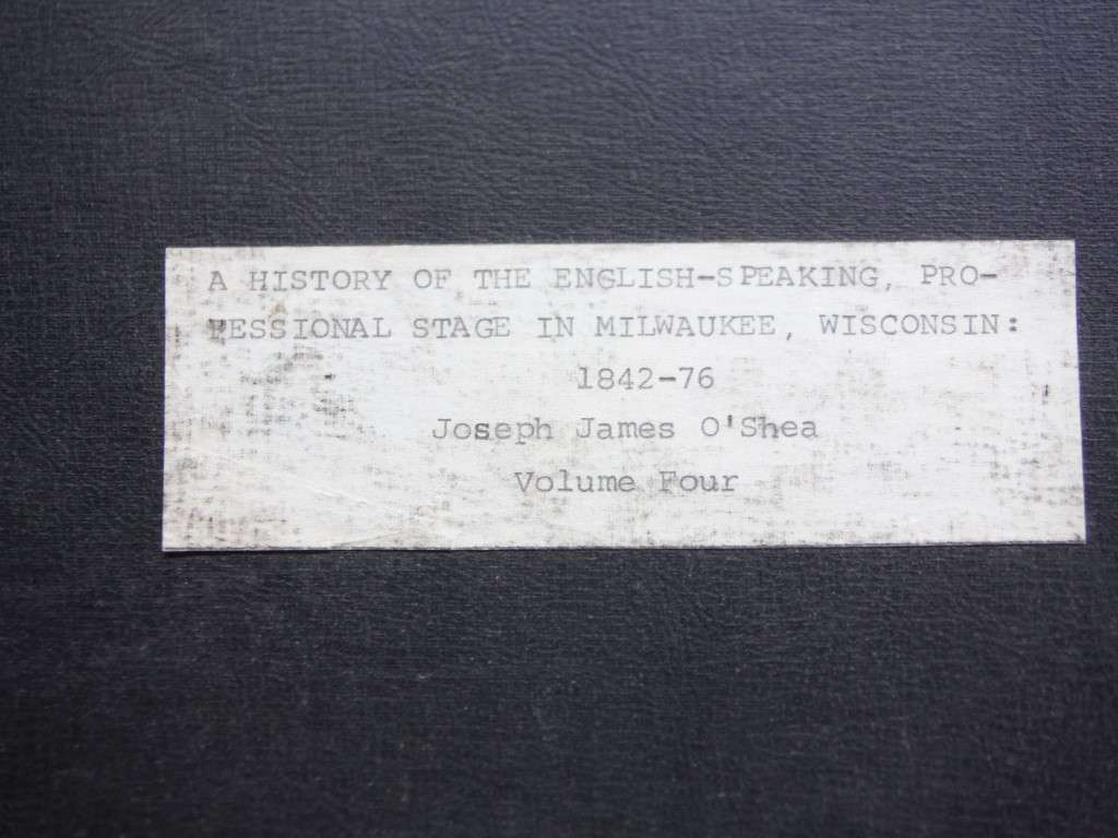 Image 1 of A History of the English-Speaking Professional Stage in Milwaukee, Wisconsin 184