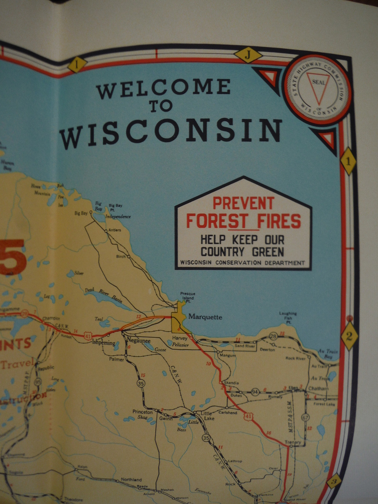 Image 1 of Official Highway Map of Wisconsin Issued 1959 (46