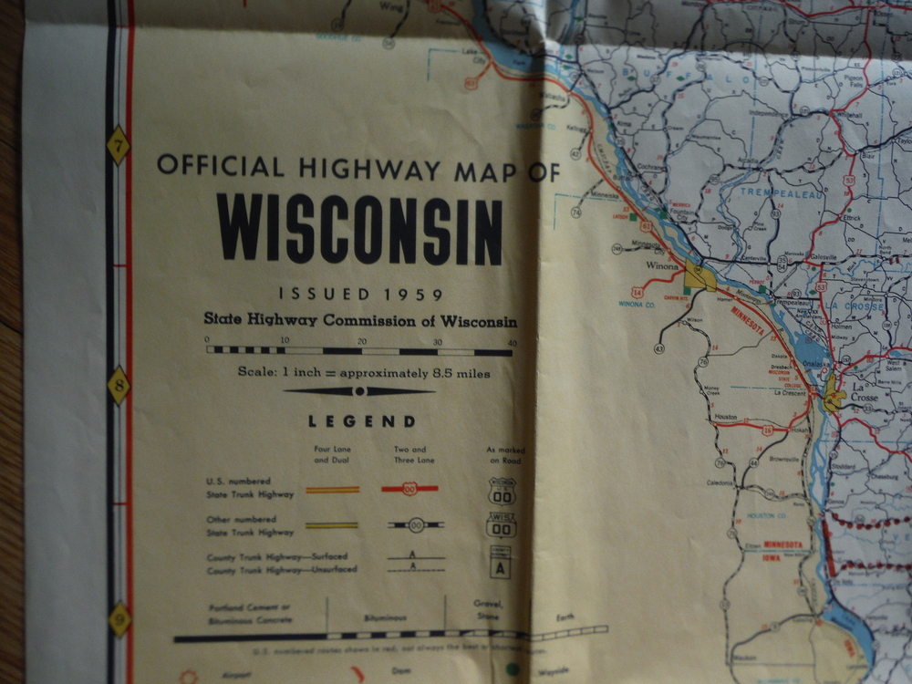 Image 2 of Official Highway Map of Wisconsin Issued 1959 (46
