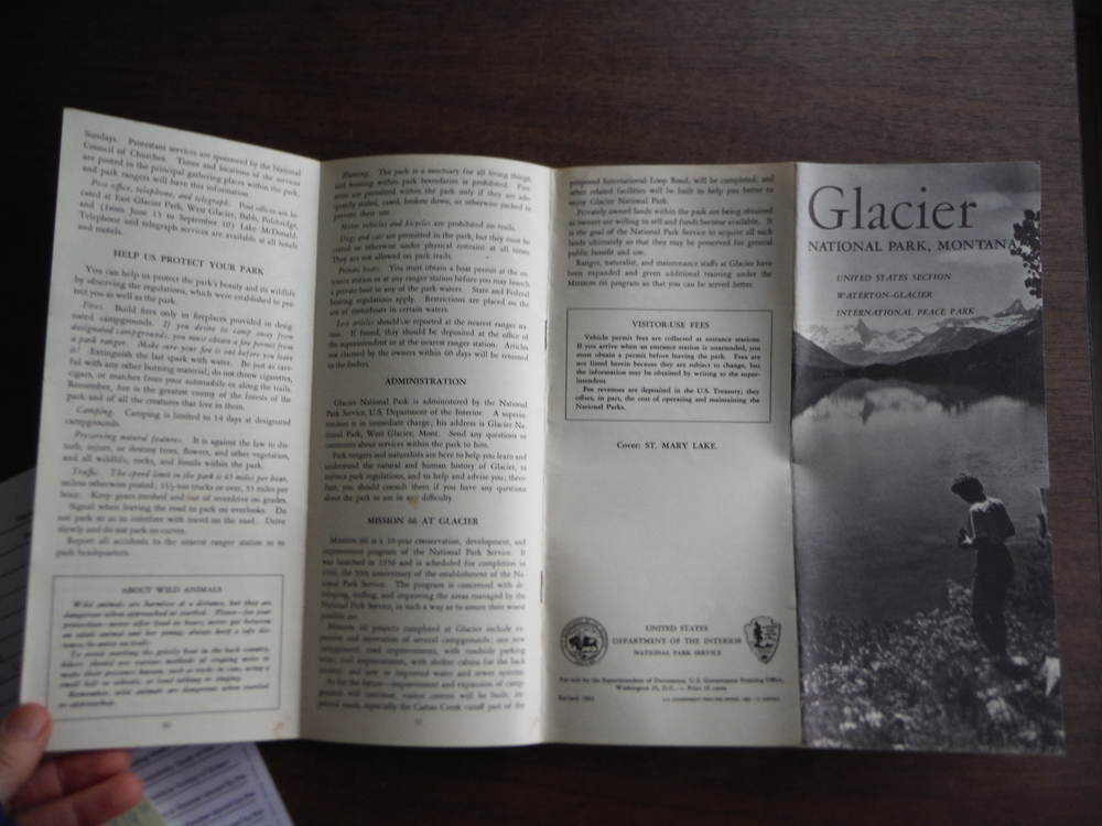 Image 1 of Glacier National Park, Montana Brochure and Map (1962)