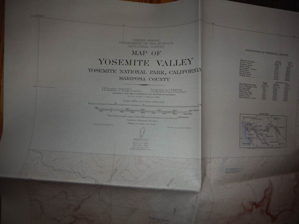 Image 1 of USGS Topographical Map of Yosemite Valley National Park California Maricopa Coun