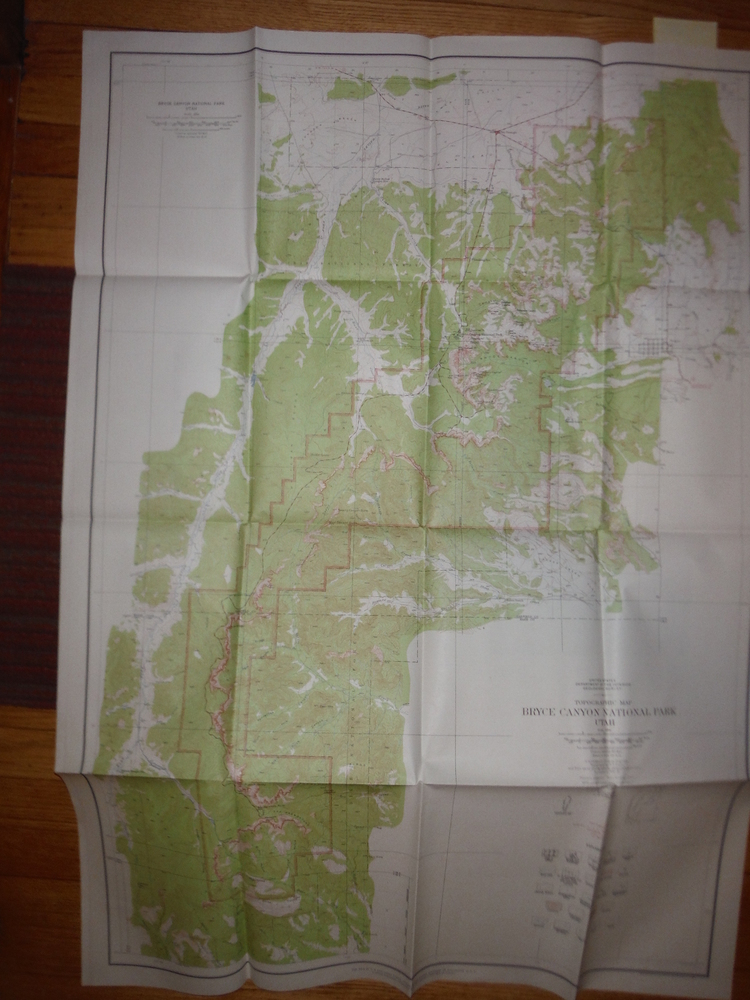 Topographical Map Bryce Canyon National Park Utah