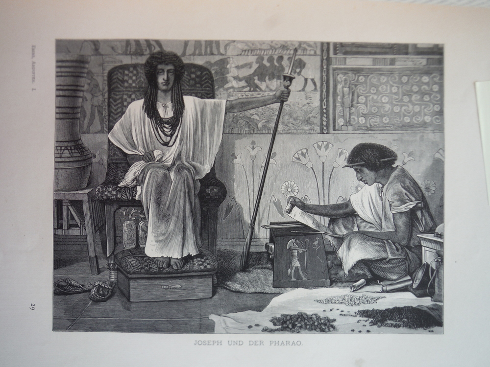 Joseph und der Pharao - Steel Engraving (1879)