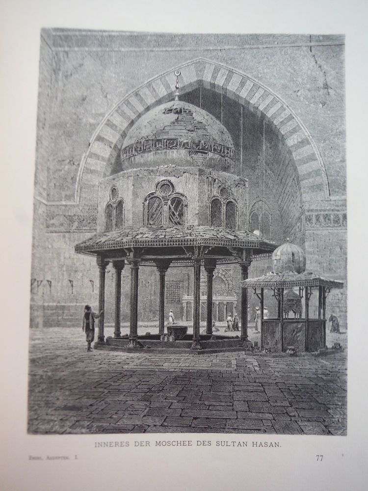 Inneres der Moschee des Sultan Hasan by Carl Werner - Steel Engraving (1879)