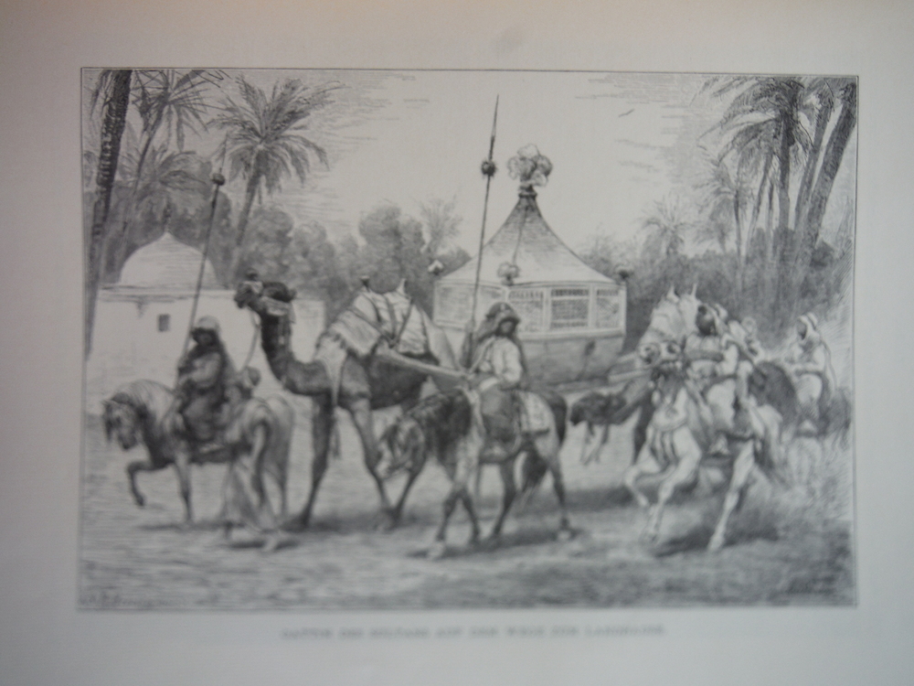 Gattin des Sultans auf dem Wege zum Landhause by Rudolf Huber - Steel Engraving 