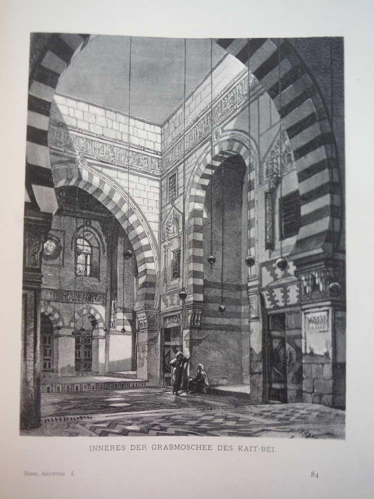 Inneres der Grabmoschee des Kair-Bei by Adolf Gnauth - Steel Engraving (1878)