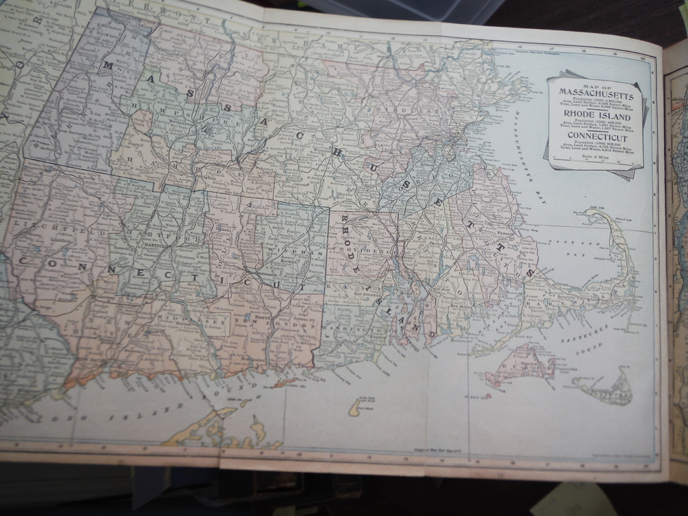 Image 1 of Map  of Massachusetts, Rhode Island, Connecticut (1901)
