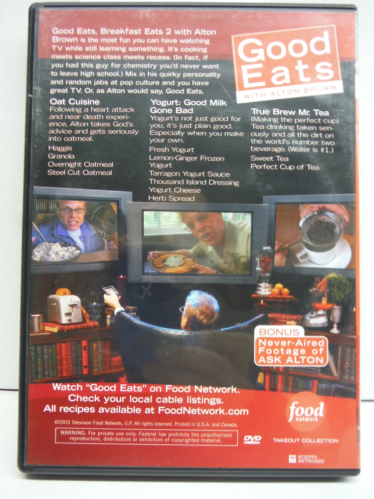 Image 1 of Food Network Takeout Collection DVD - Good Eats With Alton Brown - Breakfast Eat