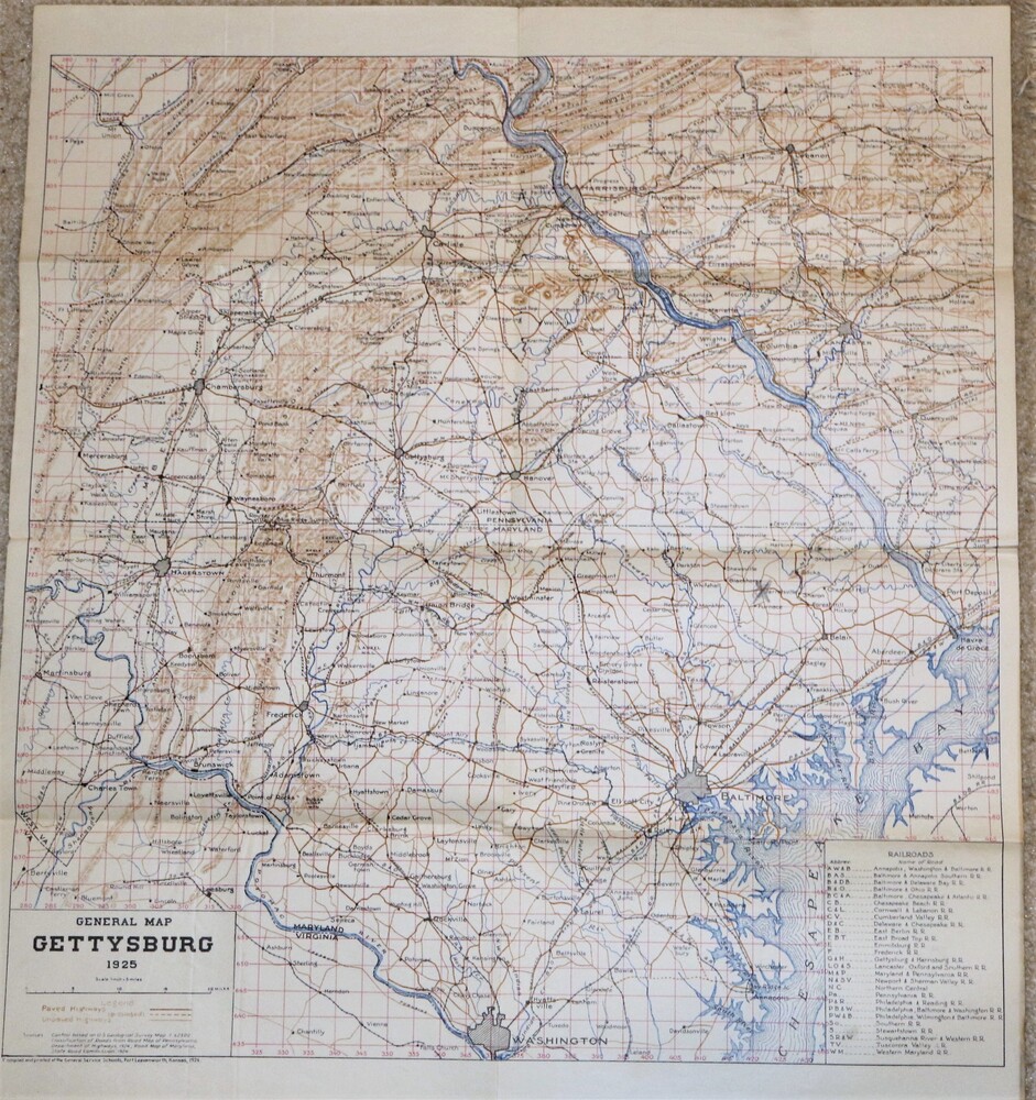 Image 0 of General Map of Gettysburg 1925