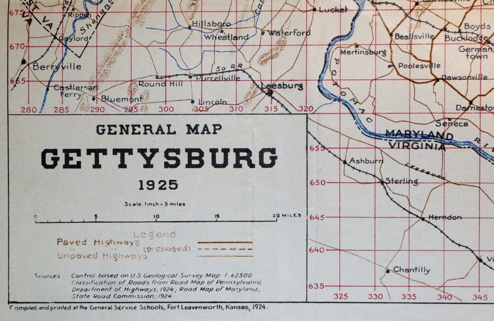 Image 1 of General Map of Gettysburg 1925