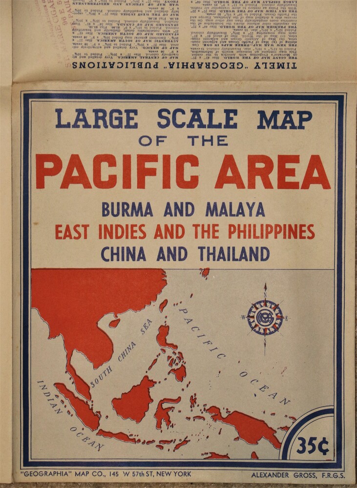 Large Scale Map of the Pacific Area Burma and Malaya East Indies and the Philipp