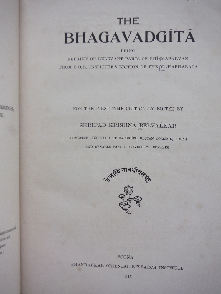 Image 1 of The Bhagavadgita being reprint of relevant parts of Bhismaparvan from B.O.R. Ins