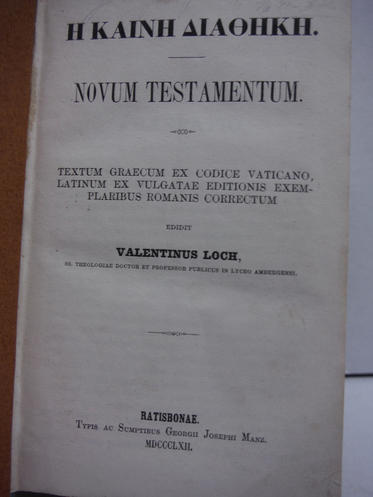 Image 1 of Novum Testamentum Graece e Codice Vaticano
