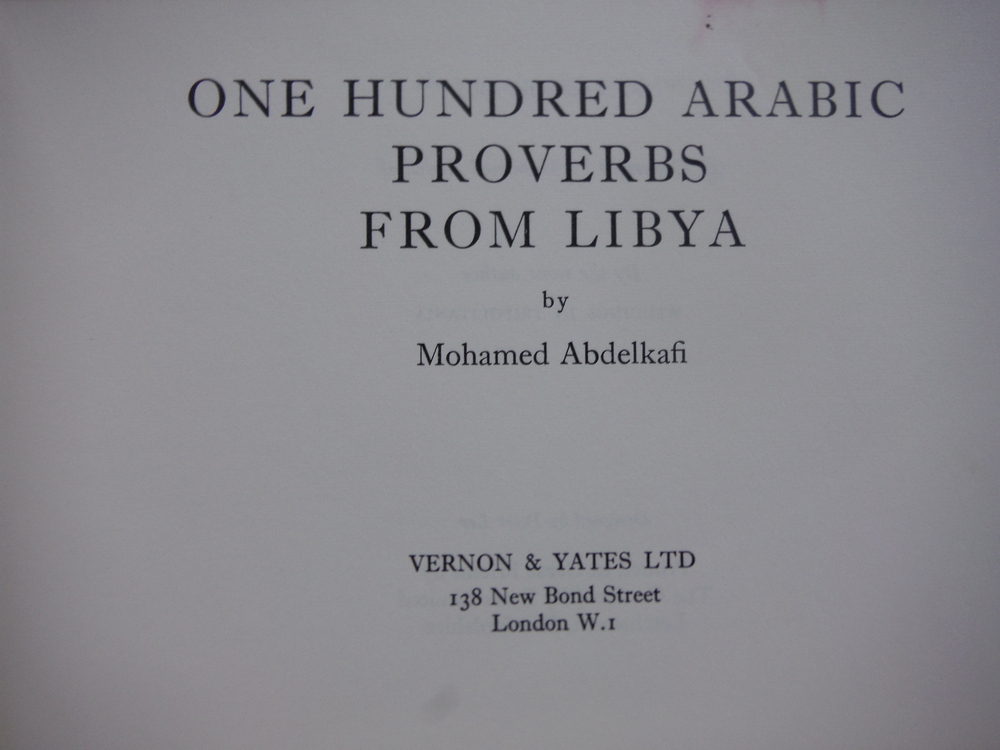 Image 1 of One Hundred Arabic Proverbs from Libya