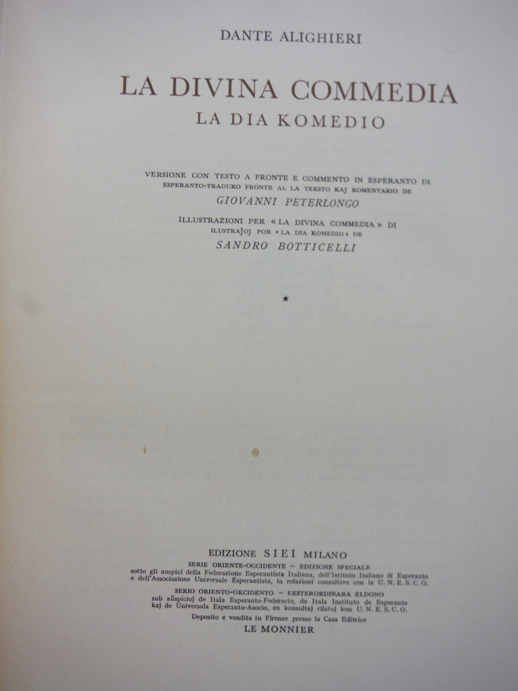 Image 1 of La Divina Commedia/La Dia Komedio